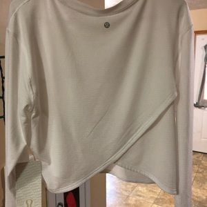 White lulu lemon athletica long sleeve crop top